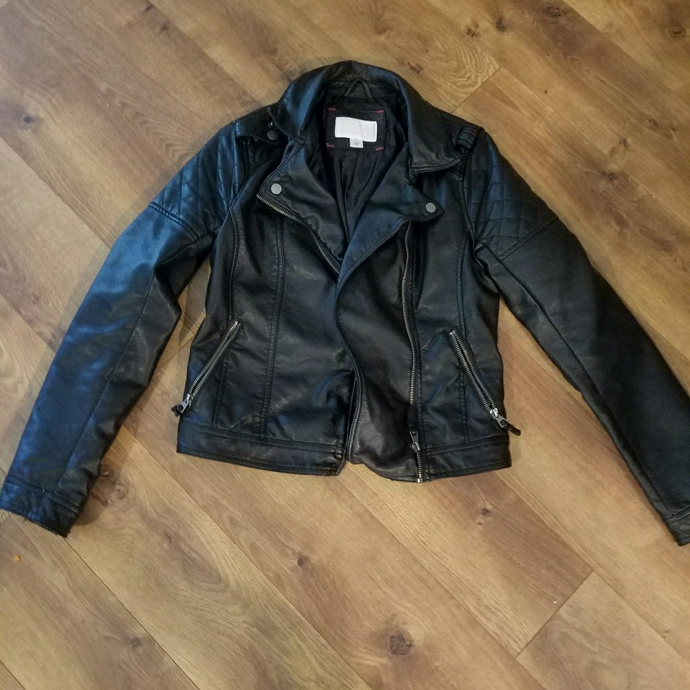 Black faux leather jacket